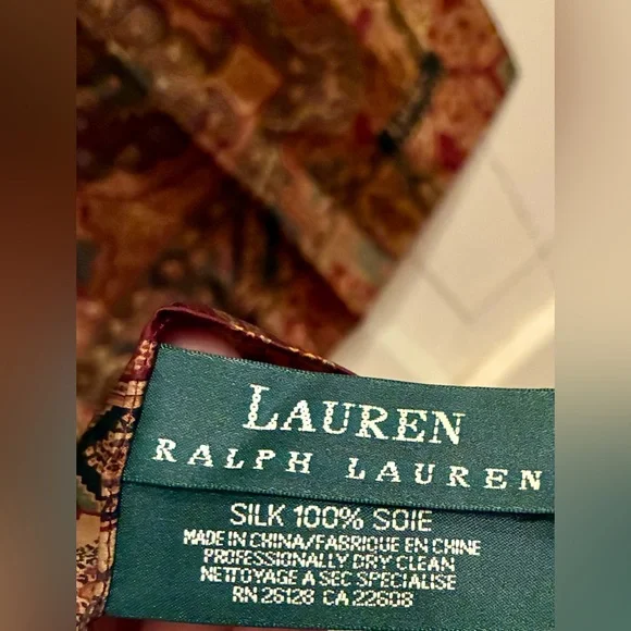 Ralph Lauren Leather Shoulder Bag & Ralph Lauren silk scarf paisley. GUC - Picture 9 of 9